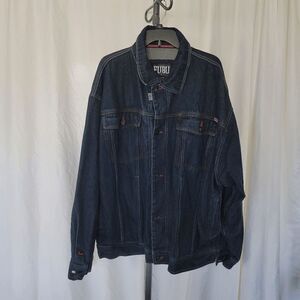 Vintage FUBU jean jacket button up men's size XXL